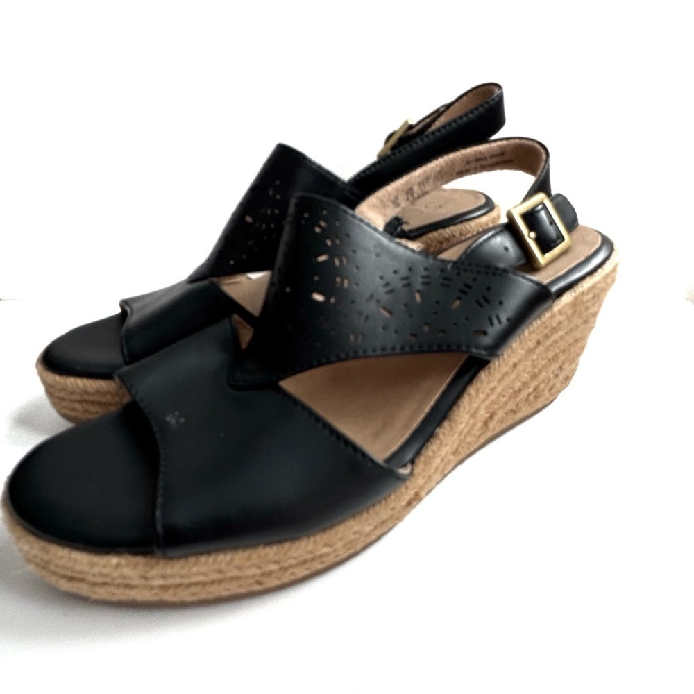 SOUL Naturalizer Ocean Black and Tan Wedge Sandals